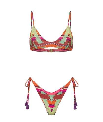 F**K Bikini Top Fisso e Slip in Fantasia FK26-SW0281X14 Multicolore