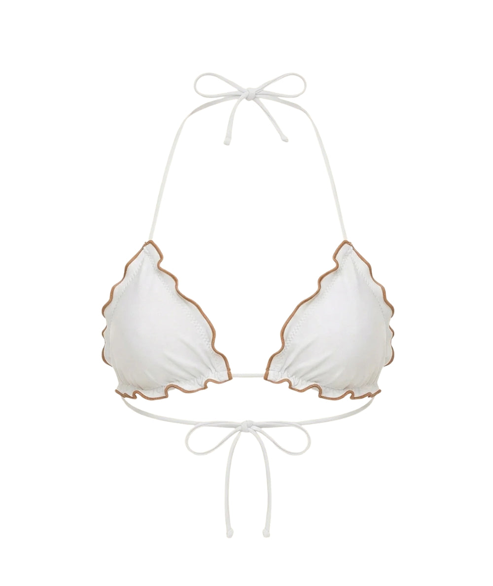 F**K Bikini Top a Triangolo con Arricciature FK00-SW1900WH Bianco