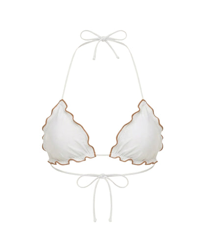 F**K Bikini Top a Triangolo con Arricciature FK00-SW1900WH Bianco