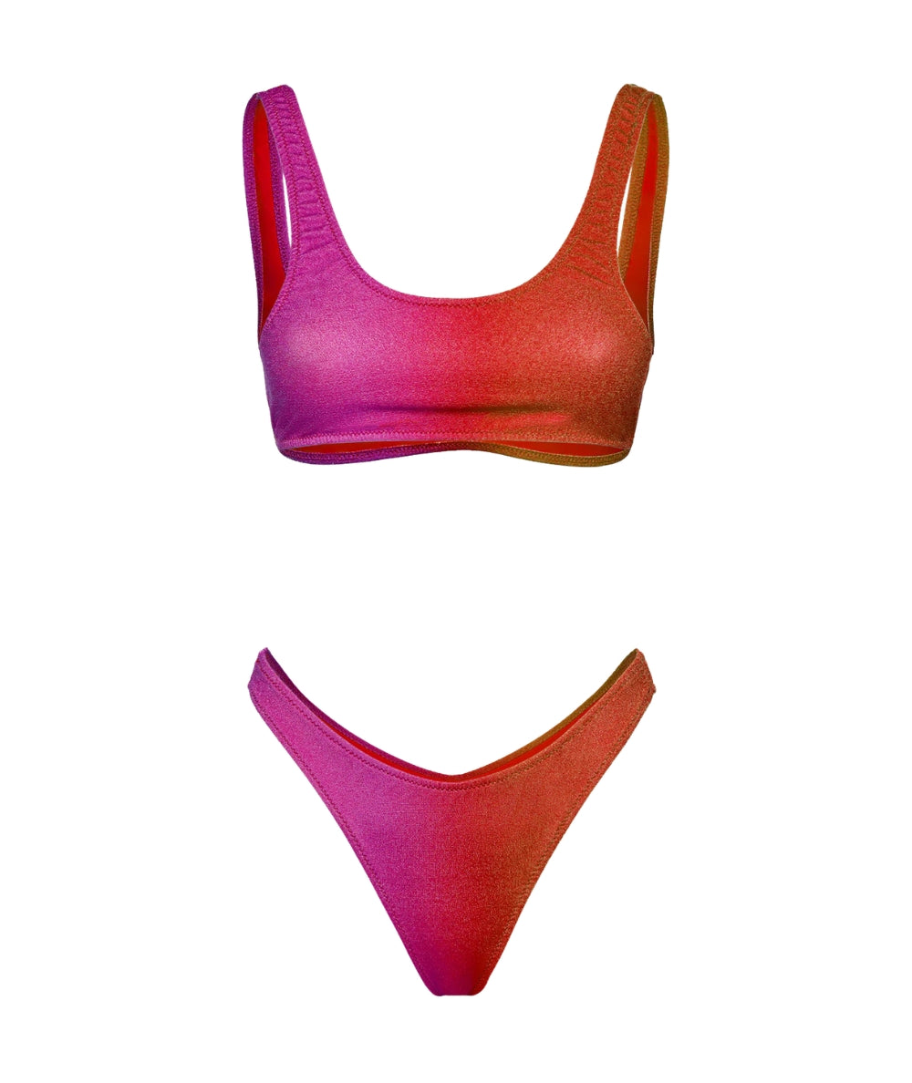 F**K Bikini Top e Slip Americano FK26-SW1853X81 Viola Arancione