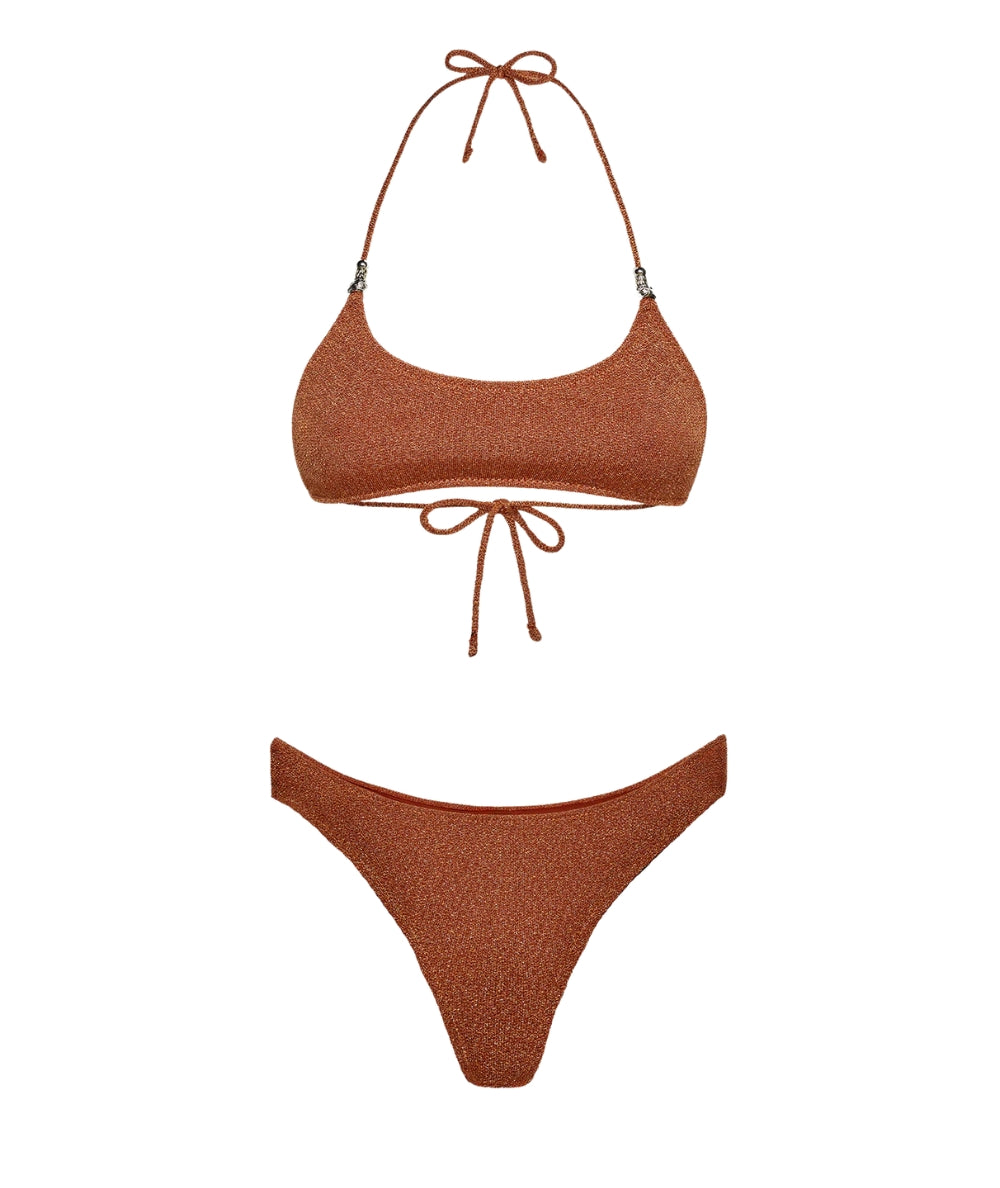 F**K Bikini Triangolo e Culotte in Lurex FK26-SW1102OR Arancione