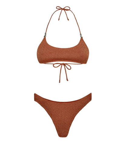 F**K Bikini Triangolo e Culotte in Lurex FK26-SW1102OR Arancione