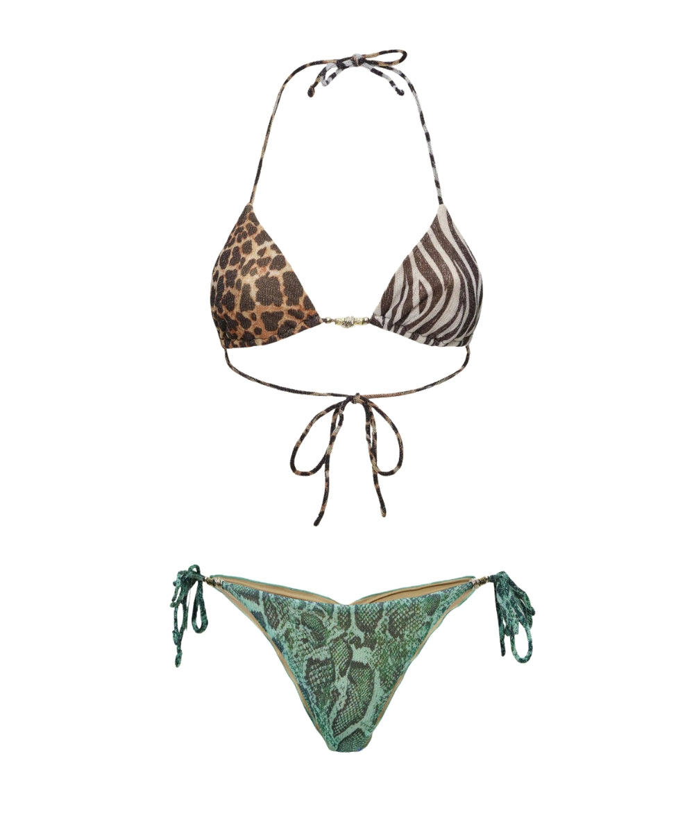 F**K Bikini Triangolo e Slip Animalier FK26-SW0140X10 Multicolore
