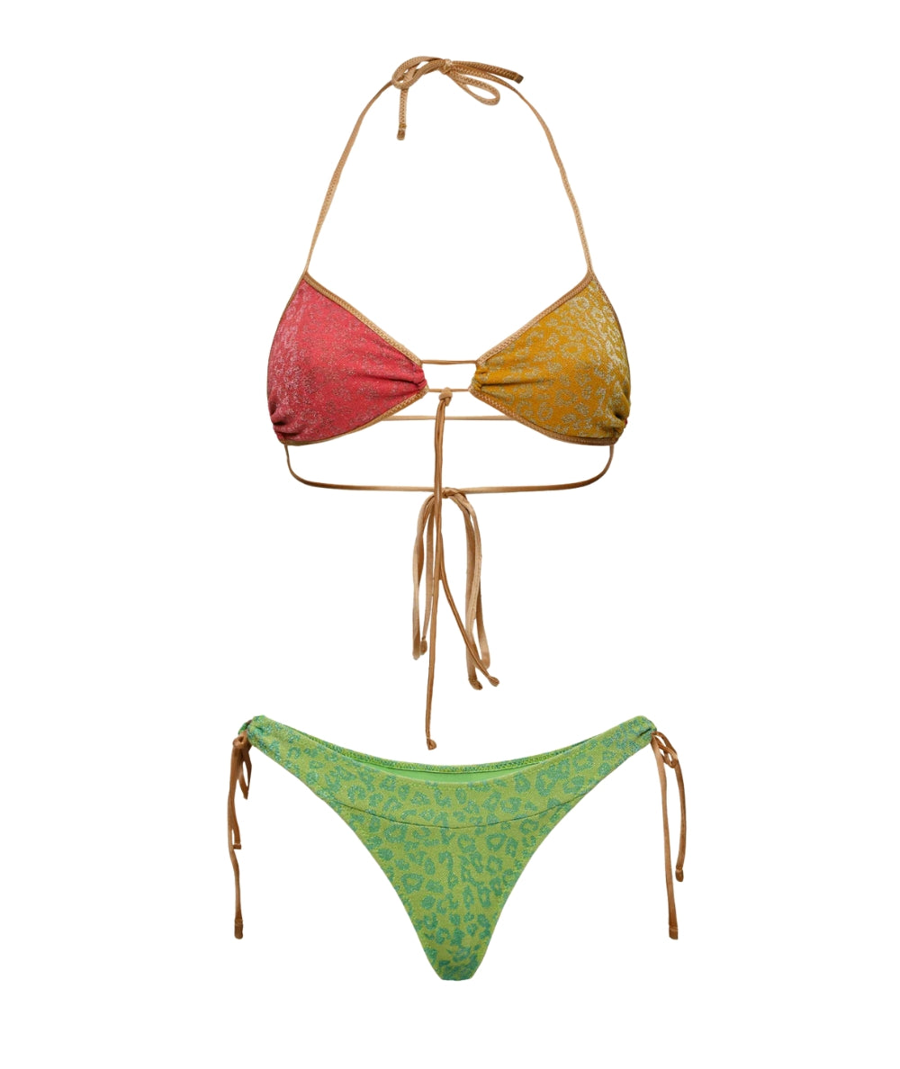 F**K Bikini Triangolo e Slip Leopardato FK26-SW0160GD Multicolore