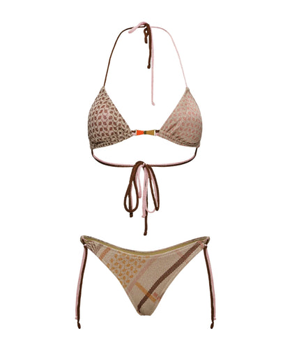 F**K Bikini Triangolo e Slip in Fantasia FK26-SW0741X80 Beige