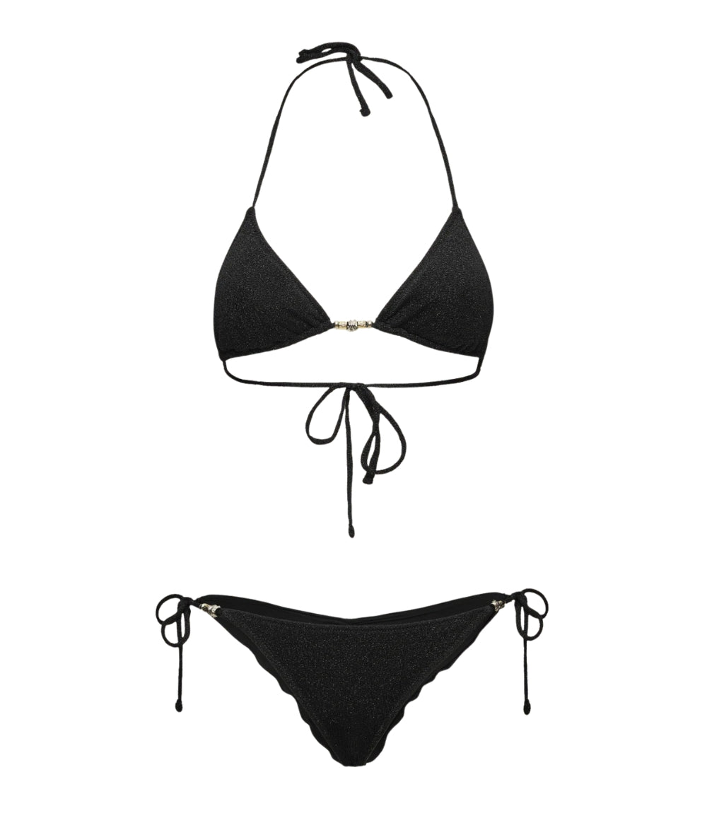 F**K Bikini Triangolo e Slip in Lurex FK26-SW1100BK Nero