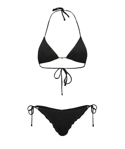 F**K Bikini Triangolo e Slip in Lurex FK26-SW1100BK Nero