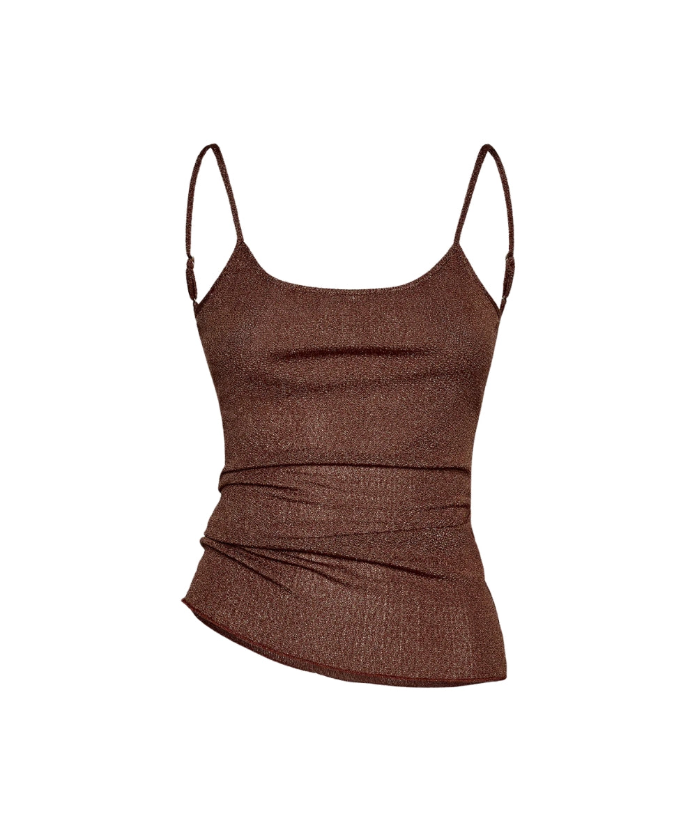 F**K Canotta in Lurex FK26-SW1146BN Marrone