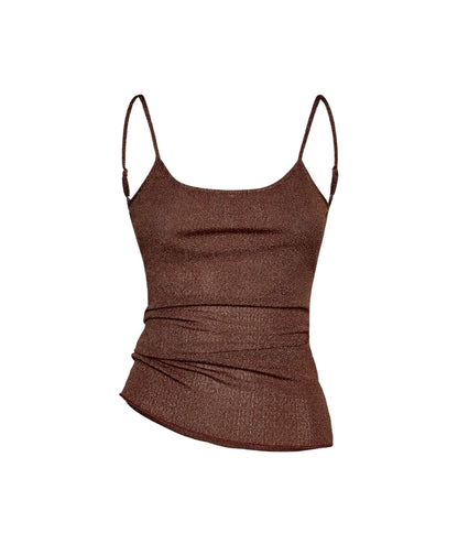 F**K Canotta in Lurex FK26-SW1146BN Marrone