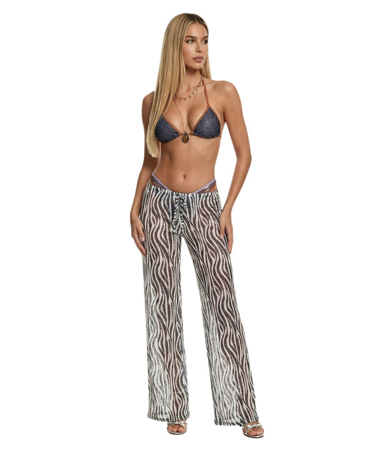 F**K Pantalone in Fantasia con Coulisse Zebrata FK26-SW0177X03 Nero