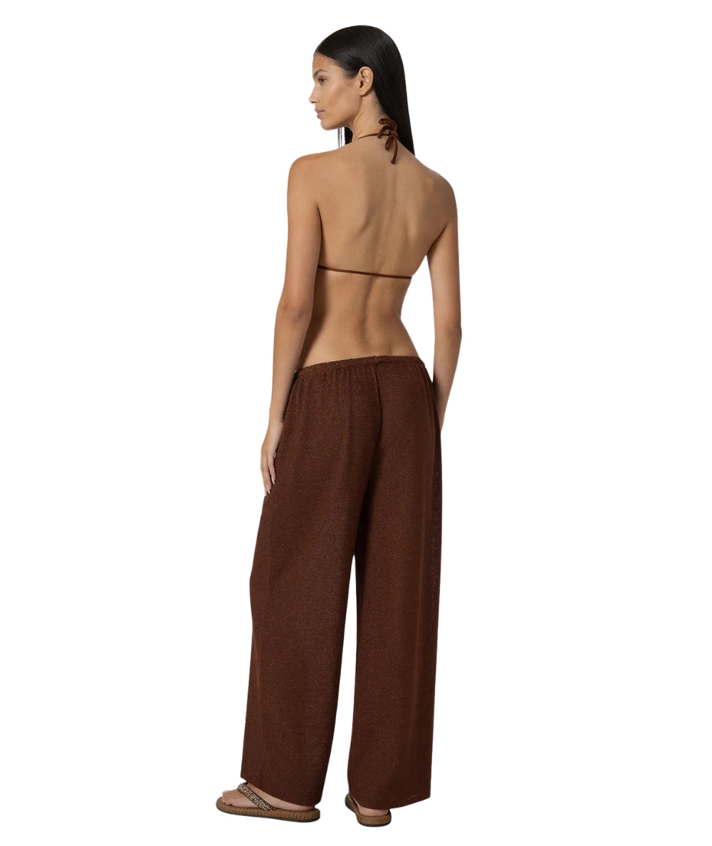 F**K Pantalone in Lurex con Coulisse FK26-SW0757BN Marrone