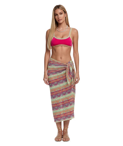 F**K Pareo Lungo in Fantasia Etnica FK26-SW0278X14 Multicolore