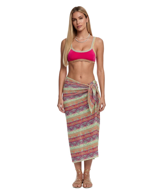 F**K Pareo Lungo in Fantasia Etnica FK26-SW0278X14 Multicolore