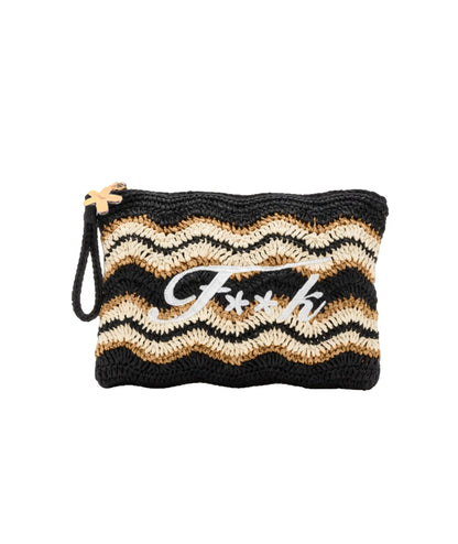 F**K Pochette in Paglia con Fantasia FA26-SW0070BK Rosa