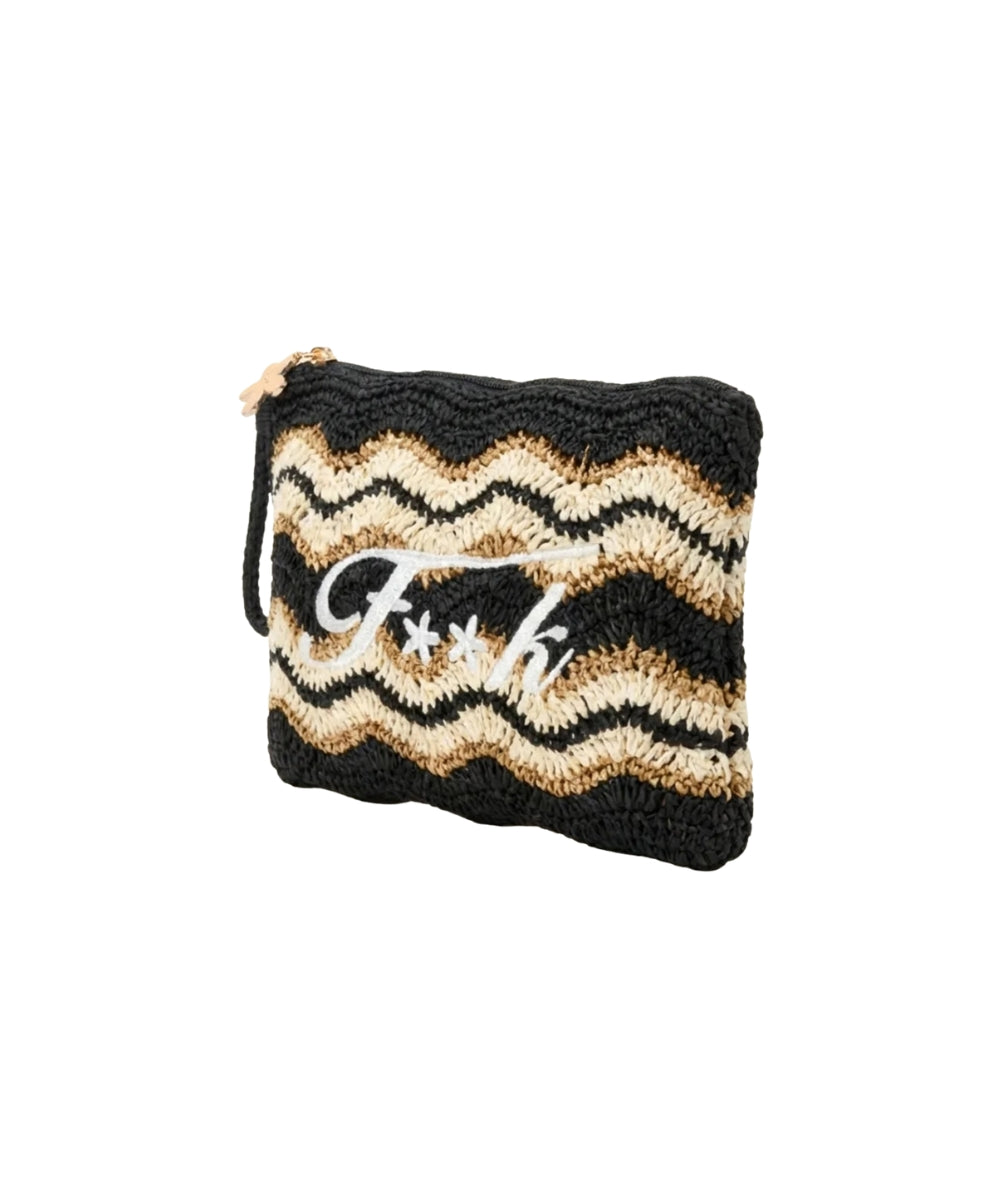 F**K Pochette in Paglia con Fantasia FA26-SW0070BK Rosa