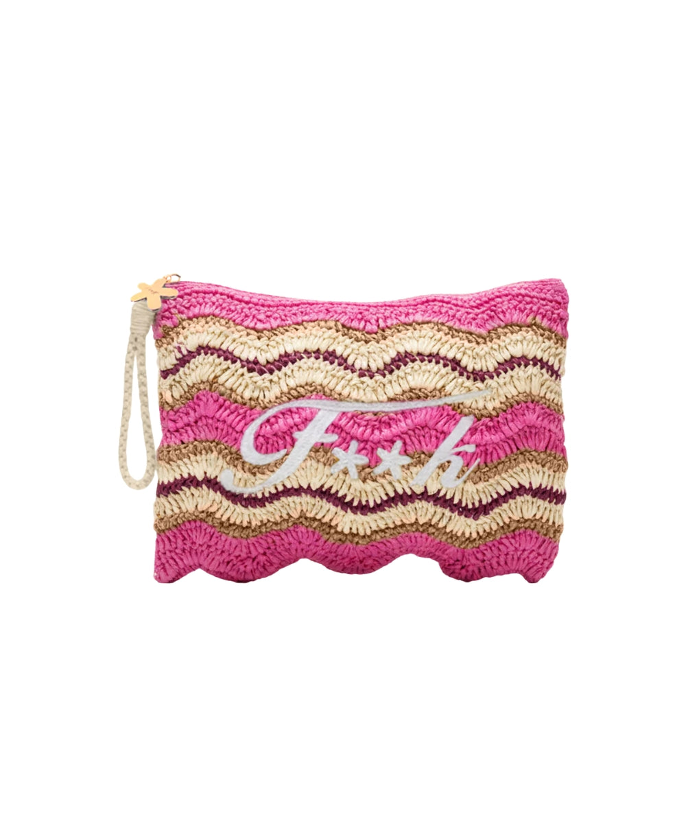 F**K Pochette in Paglia con Fantasia FA26-SW0070FX Rosa