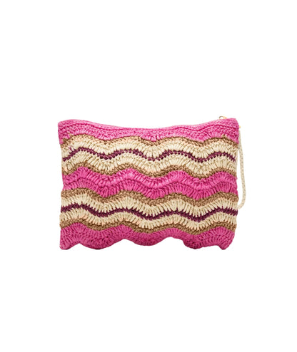 F**K Pochette in Paglia con Fantasia FA26-SW0070FX Rosa