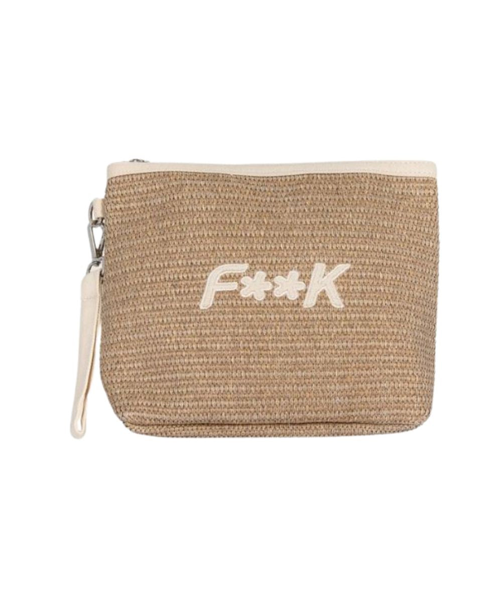 F**K Pochette in Simil Rafia FA25-A063BG Beige