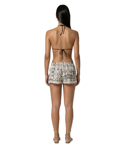 F**K Shorts in Fantasia con Coulisse FK26-SW0467X36 Bianco Nero