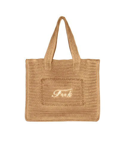 F**K Tote Bag in Rafia con Logo FA26-SW0001BG Beige