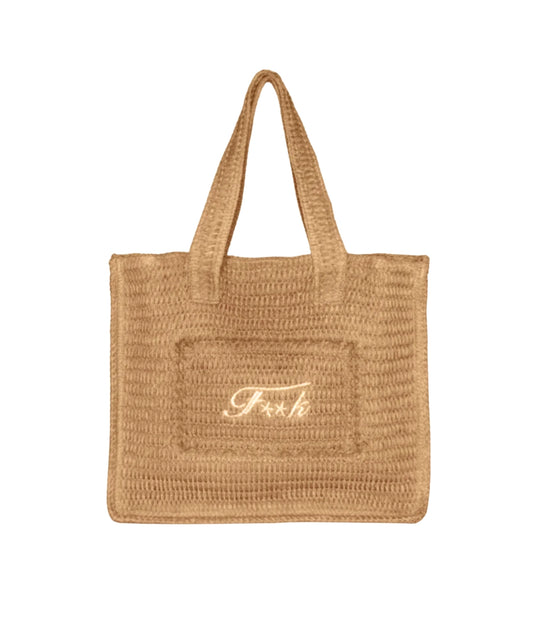 F**K Tote Bag in Rafia con Logo FA26-SW0001BG Beige