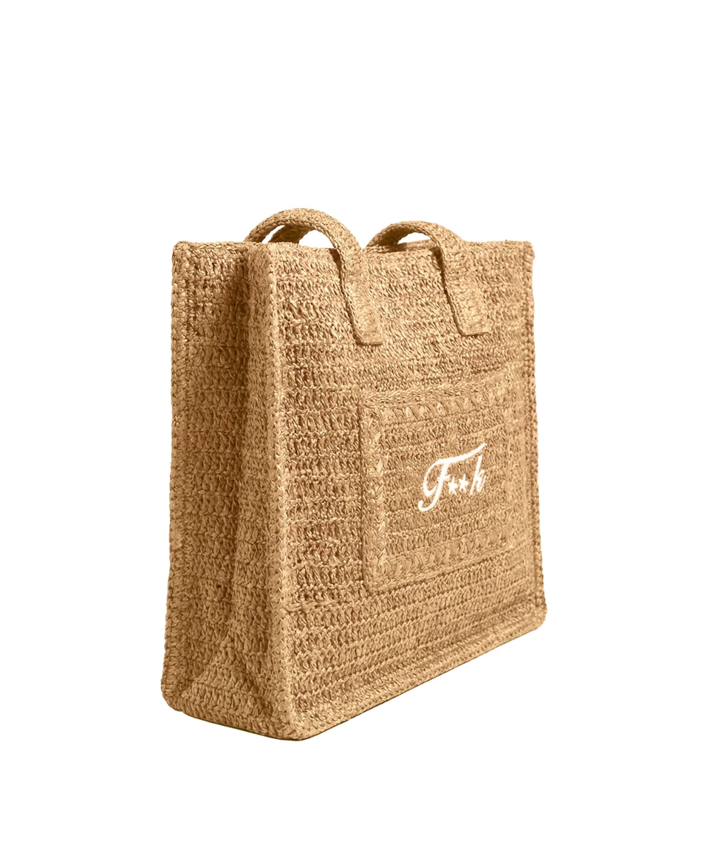 F**K Tote Bag in Rafia con Logo FA26-SW0001BG Beige