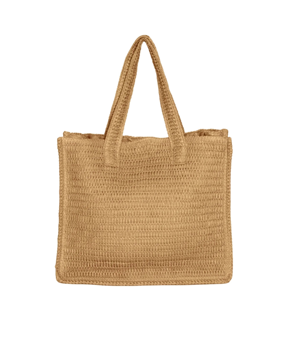 F**K Tote Bag in Rafia con Logo FA26-SW0001BG Beige