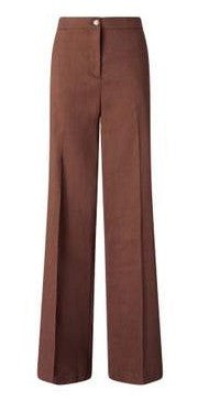Pinko Pantalone a Palazzo in Misto Viscosa e Lino Jacolone Marrone