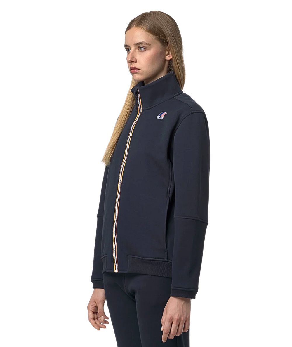 K-WAY Felpa Full Zip Unisex Pepin Brushed Pc K4147MW Blu Navy