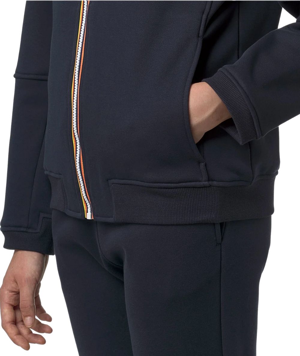 K-WAY Felpa Full Zip Unisex Pepin Brushed Pc K4147MW Blu Navy