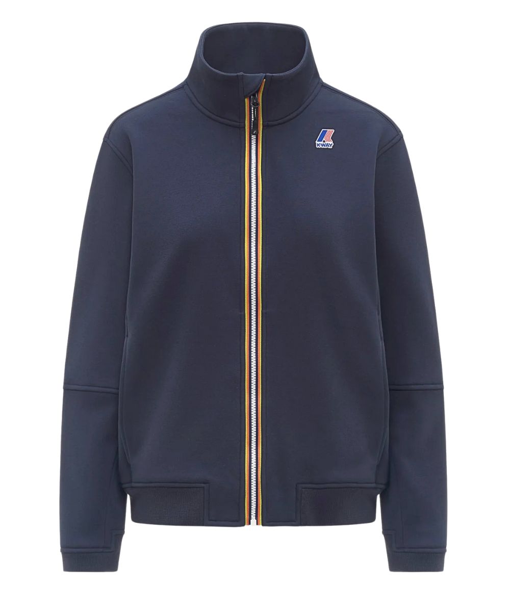 K-WAY Felpa Full Zip Unisex Pepin Brushed Pc K4147MW Blu Navy