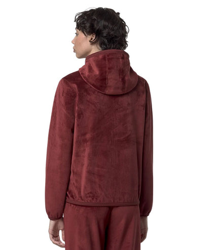 K-WAY Felpa in Pile Lily Velour Polar Double K8138NW Bordeaux