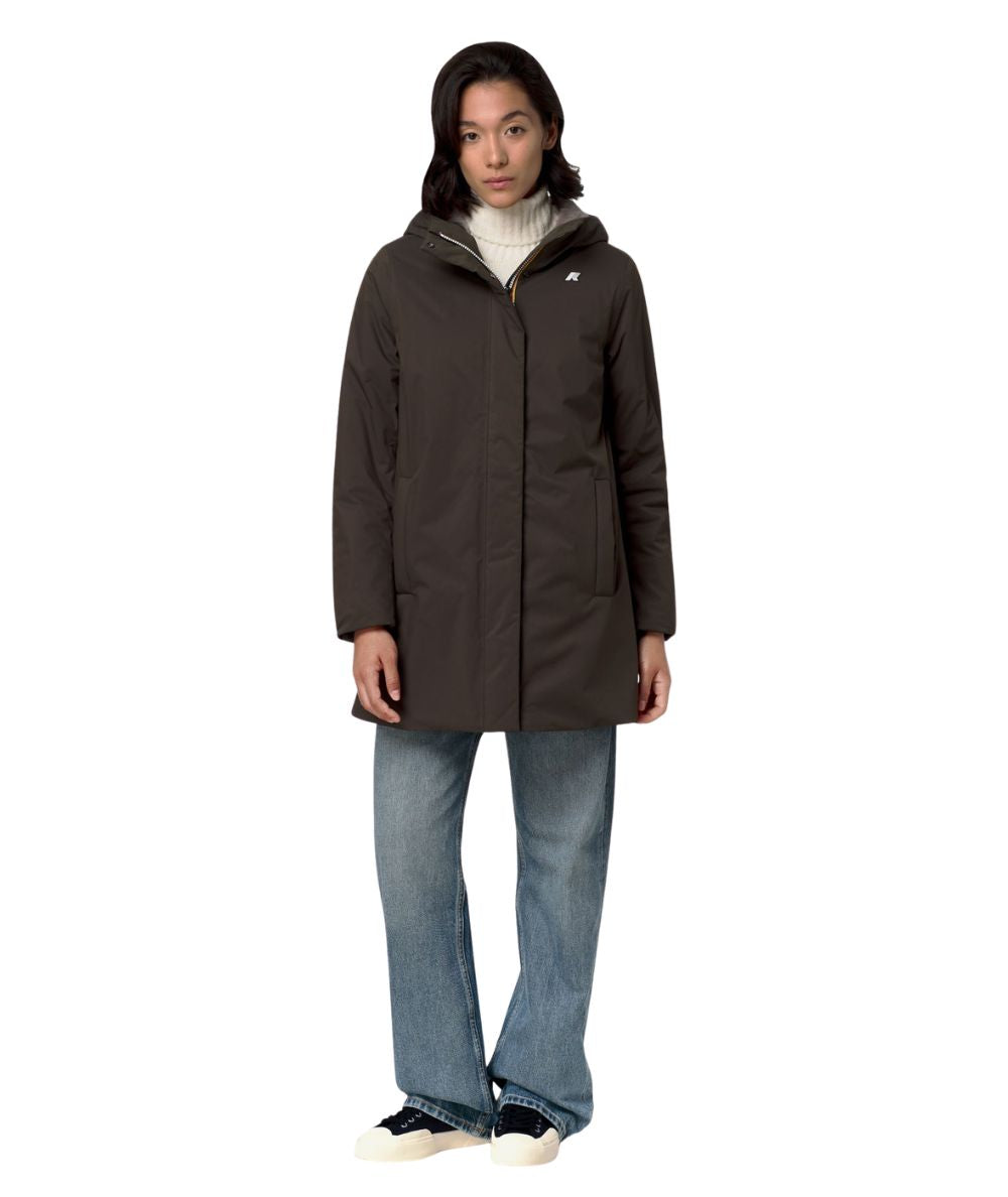 K-WAY Piumino Mid Sophie Twill Soft Beaver K8144CW DDP Marrone Testa Moro