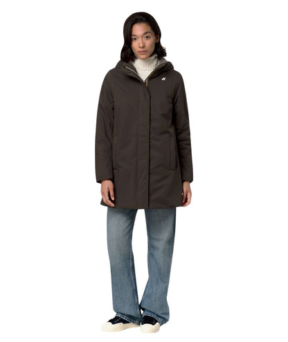 K-WAY Piumino Mid Sophie Twill Soft Beaver K8144CW DDP Marrone Testa Moro