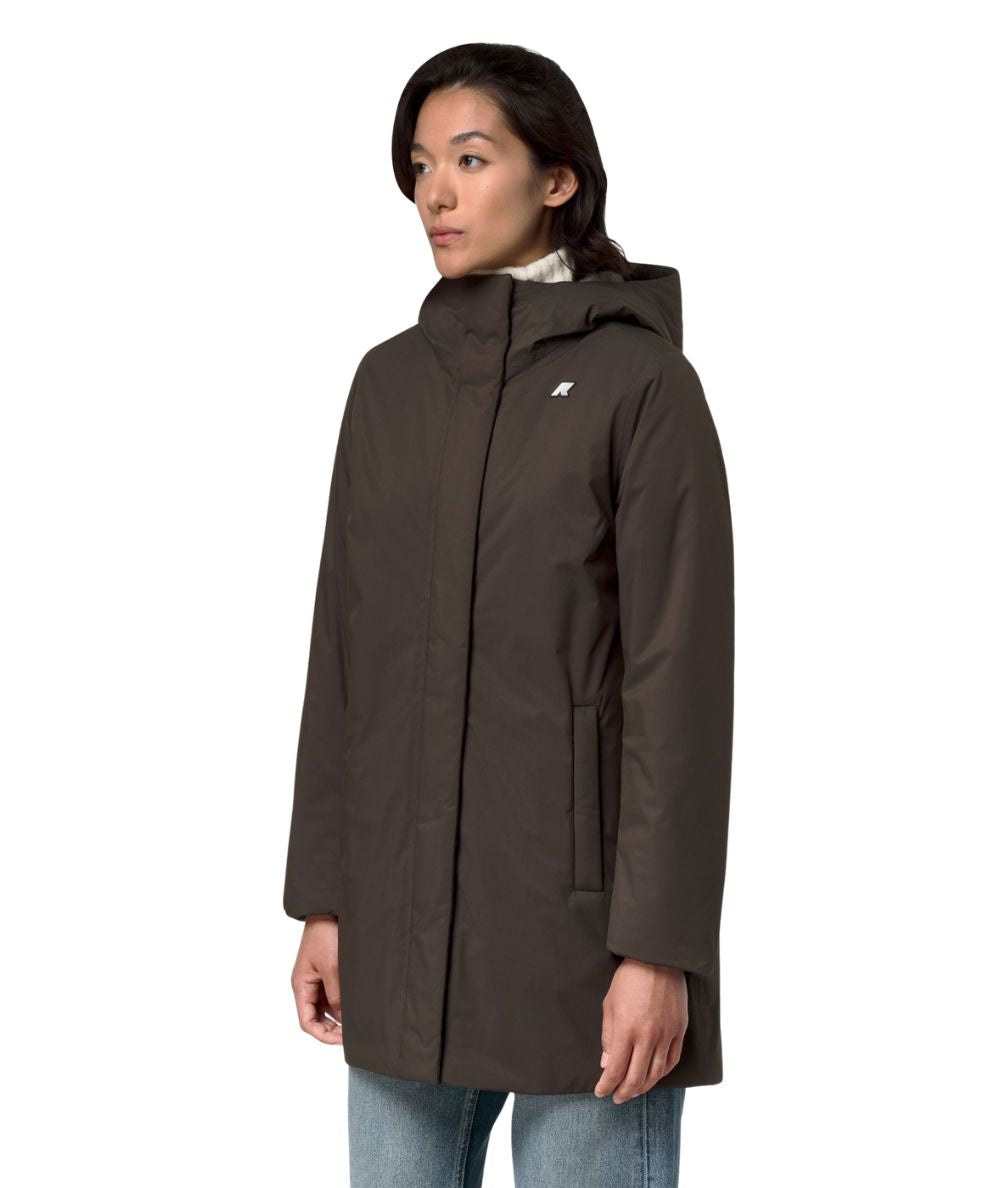 K-WAY Piumino Mid Sophie Twill Soft Beaver K8144CW DDP Marrone Testa Moro