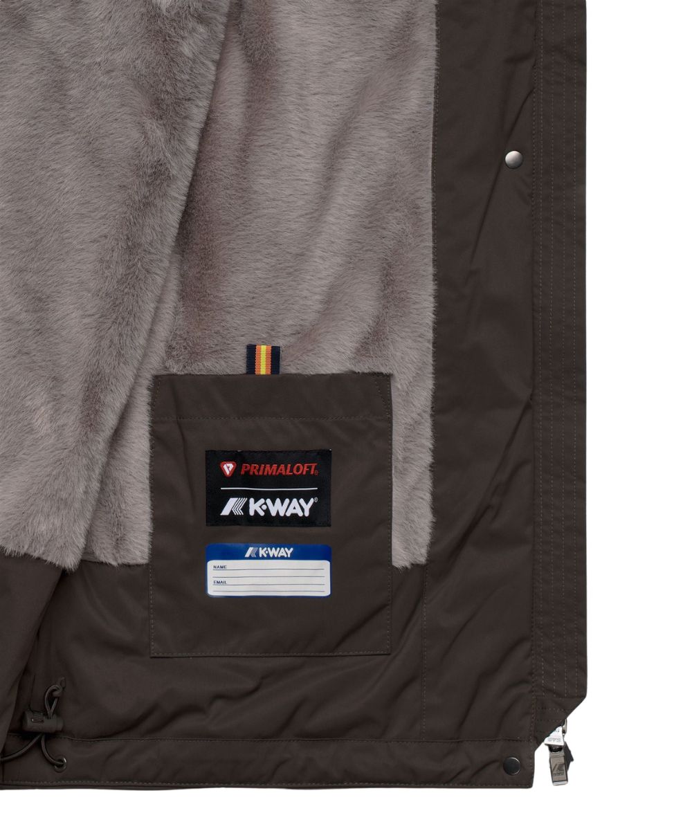 K-WAY Piumino Mid Sophie Twill Soft Beaver K8144CW DDP Marrone Testa Moro