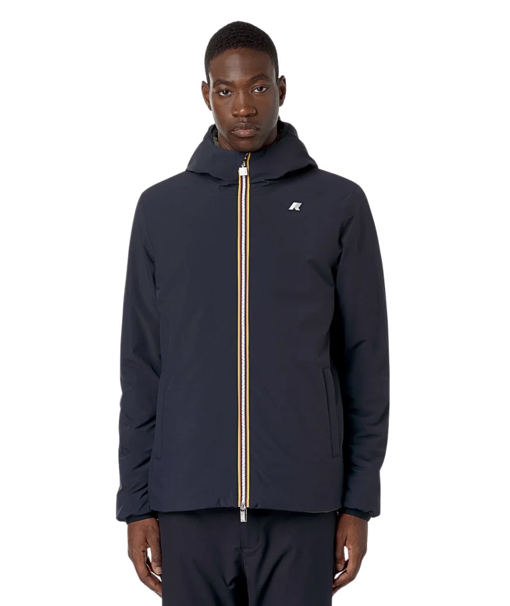 K-WAY Piumino Reversibile Jack St Warm Double  K6128VW Blu Navy e Verde