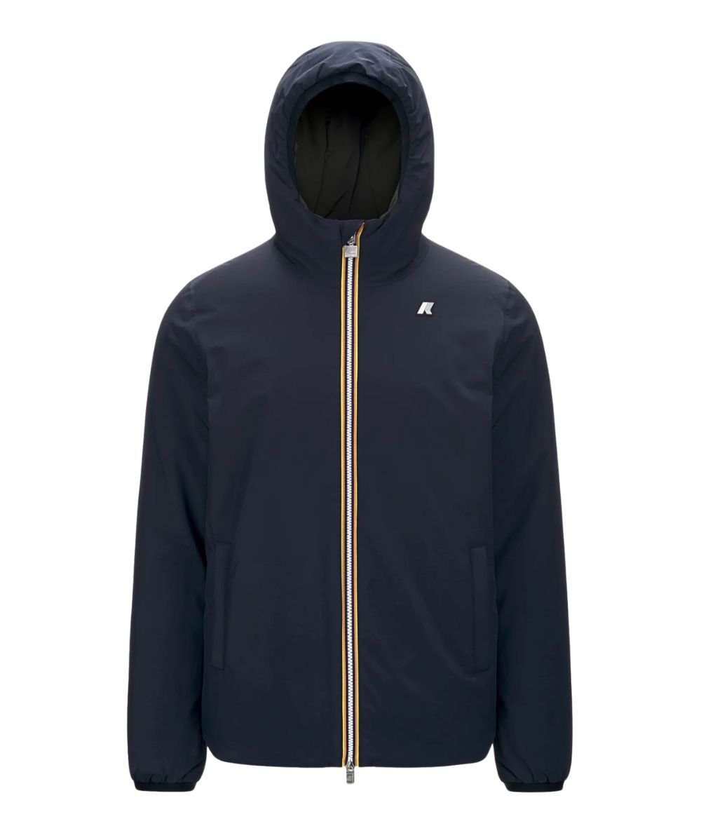 K-WAY Piumino Reversibile Jack St Warm Double  K6128VW Blu Navy e Verde