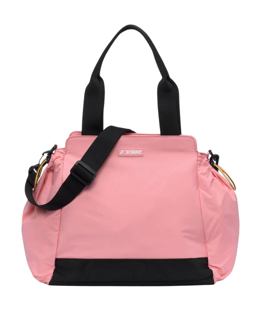 K-WAY Borsa Shopping in Nylon con Manici e Tracolla Aisy K4138YW Rosa