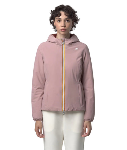 K-WAY Giacca Corta Lily St Warm Double K6128TW Rosa Rosso