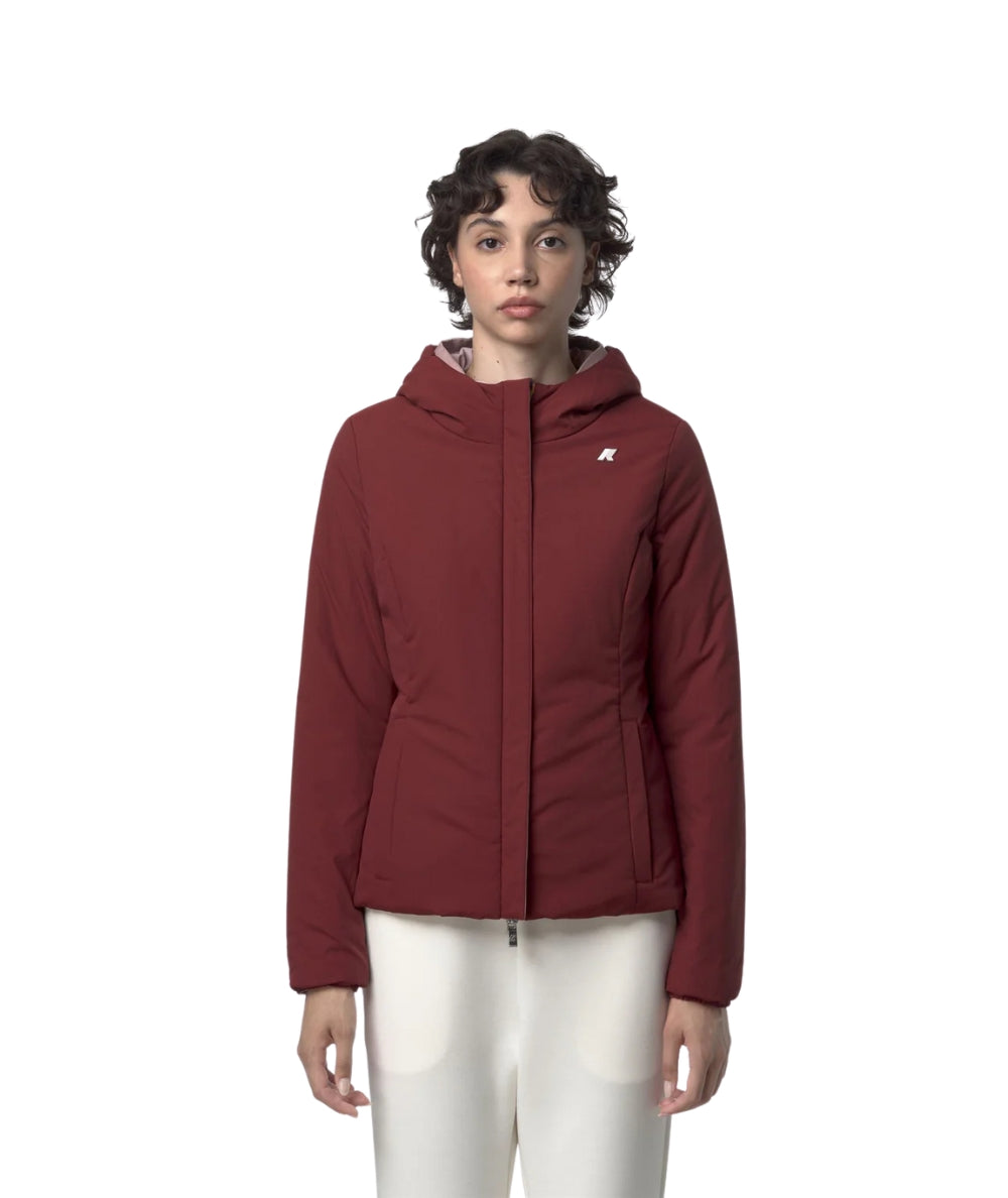 K-WAY Giacca Corta Lily St Warm Double K6128TW Rosa Rosso