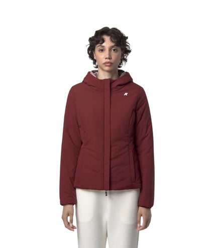 K-WAY Giacca Corta Lily St Warm Double K6128TW Rosa Rosso