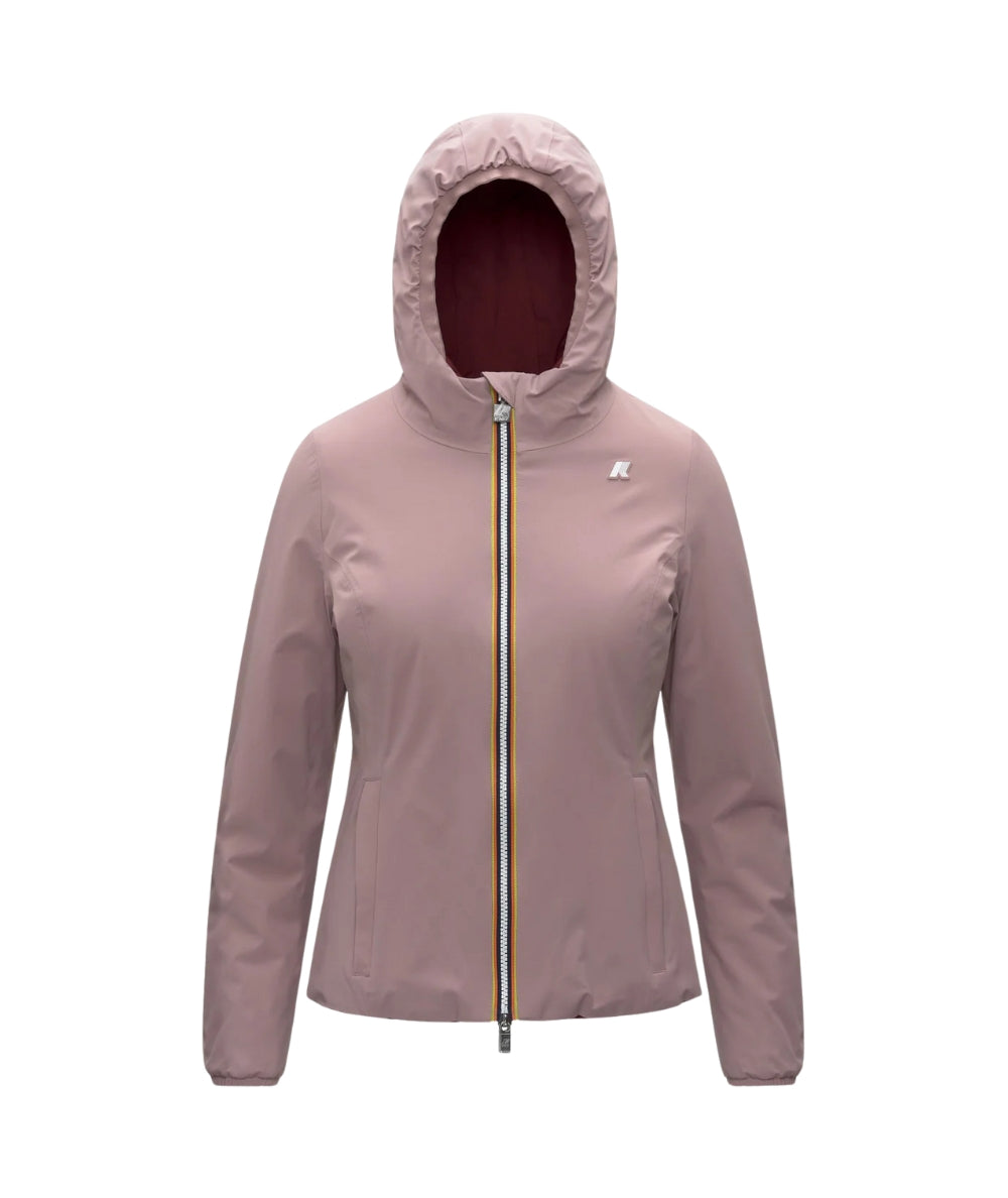 K-WAY Giacca Corta Lily St Warm Double K6128TW Rosa Rosso