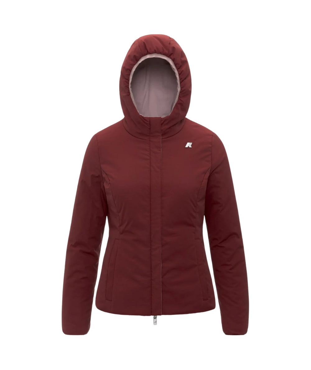 K-WAY Giacca Corta Lily St Warm Double K6128TW Rosa Rosso