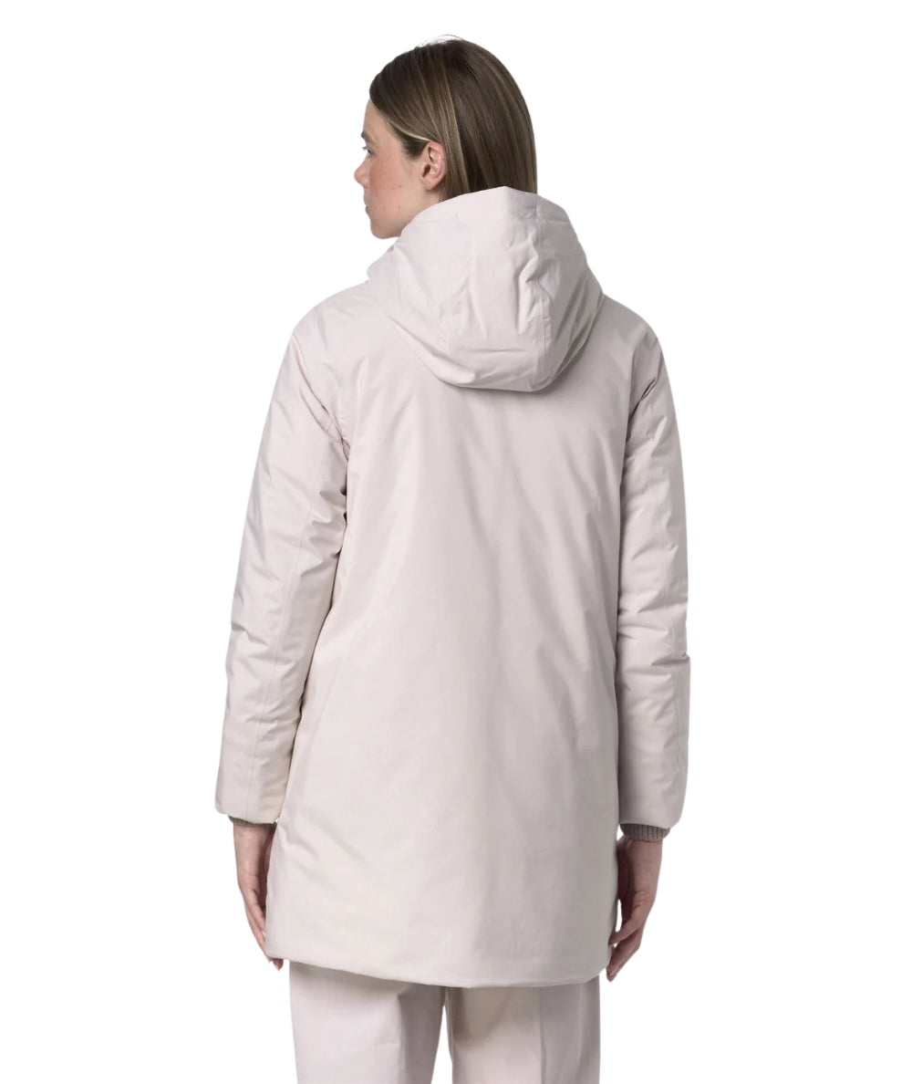 K-WAY Giacca Impermeabile con Cappuccio K71326W Rosa Grigio