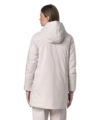 K-WAY Giacca Impermeabile con Cappuccio K71326W Rosa Grigio