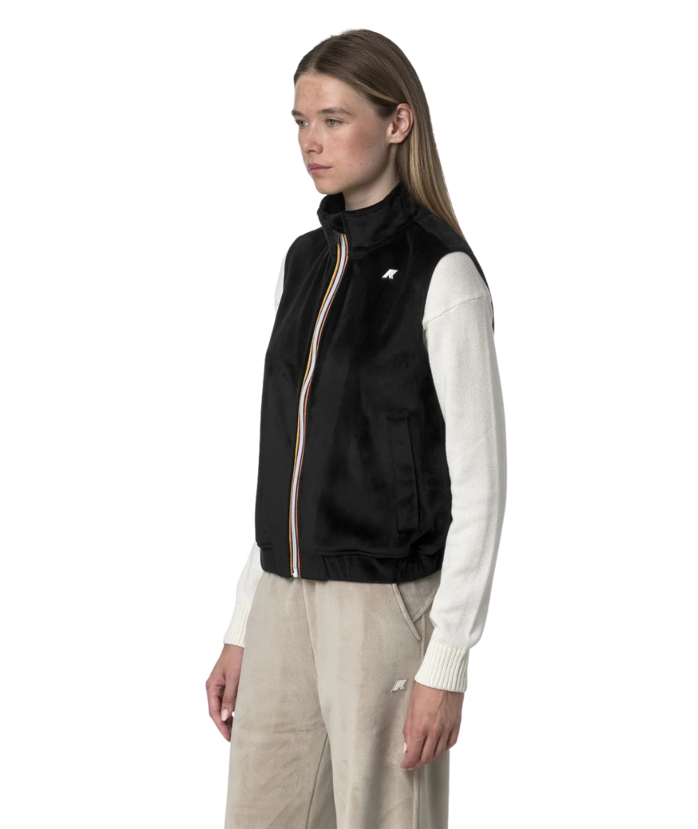 K-WAY Gilet Vivielme Velour Polar K3132LW Nero