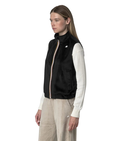 K-WAY Gilet Vivielme Velour Polar K3132LW Nero