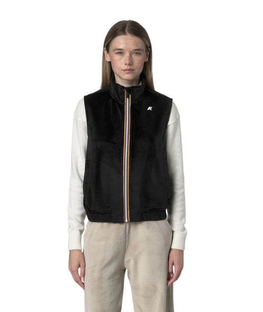 K-WAY Gilet Vivielme Velour Polar K3132LW Nero