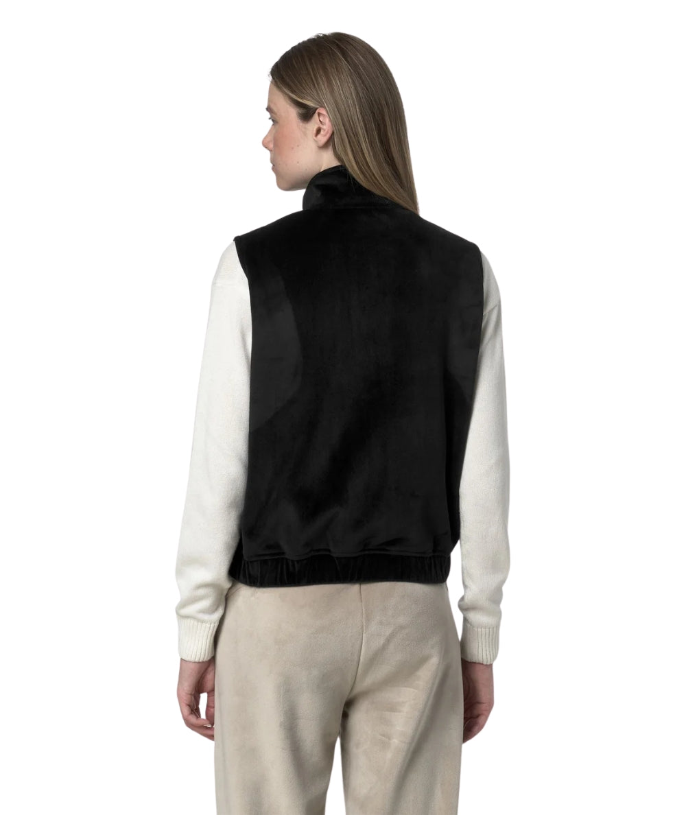 K-WAY Gilet Vivielme Velour Polar K3132LW Nero